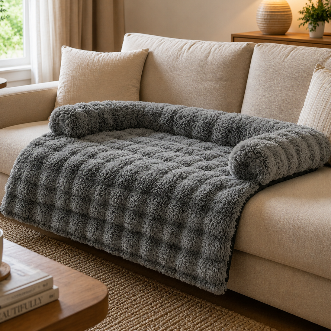 Snuggle Shield™ Calming Sofa Protector Bed