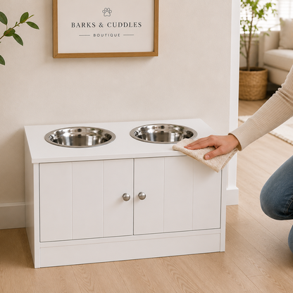 The PantryPaws™ Elevated Dog Feeding Station with Storage Cabinet