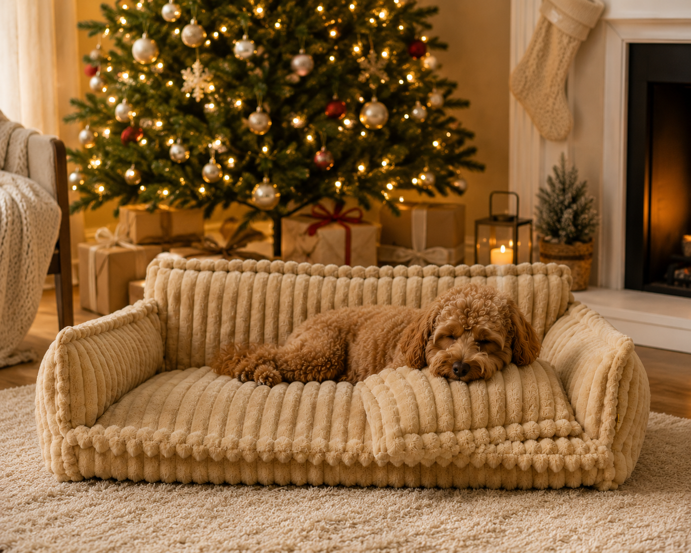 The Cuddle Nest™ Large Washable Fluffy Orthopedic Dog Sofa Bed