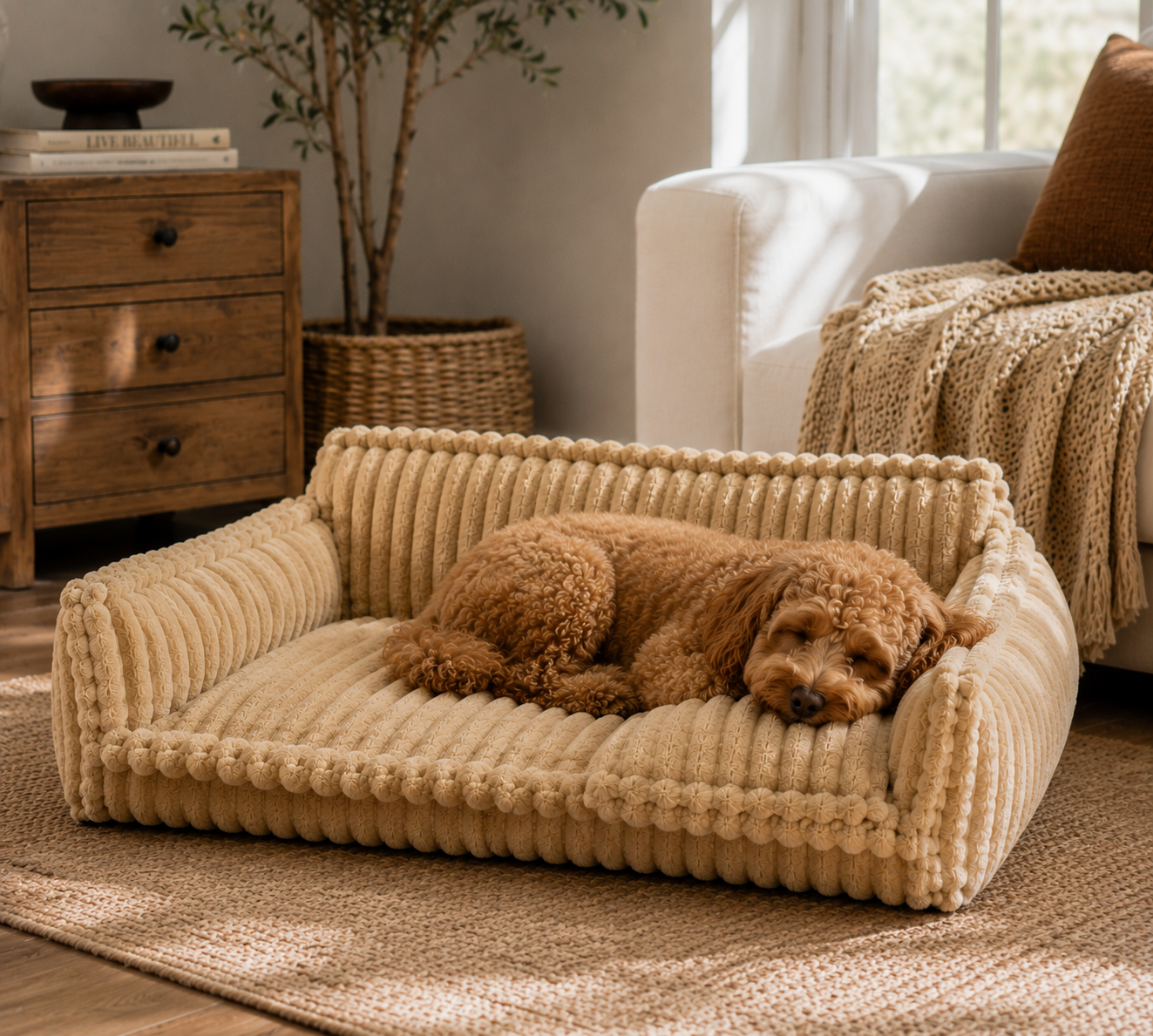 The Cuddle Nest™ Large Washable Fluffy Orthopedic Dog Sofa Bed