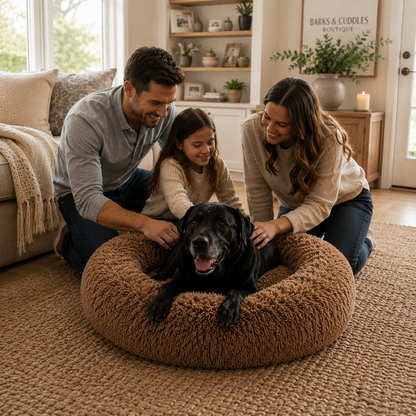 The SuperCuddler™ Washable Fluffy Dog Donut Bed for Small, Medium & Large Dogs Up to 80 Pounds