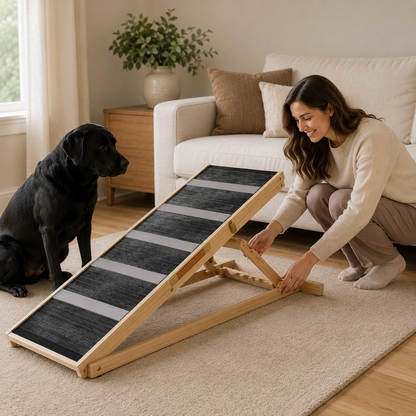 ElevaPaw™ Adjustable Foldable Portable Dog Ramp for Cars, SUVs, Beds & Sofas
