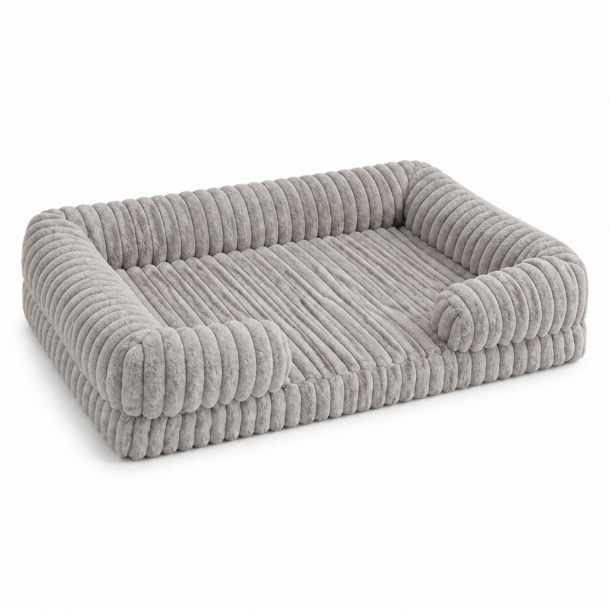 CuddleCloud™ Large and Small Plush Bolster Dog Bed