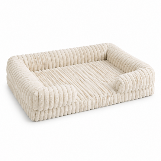 CuddleCloud™ Large and Small Plush Bolster Dog Bed