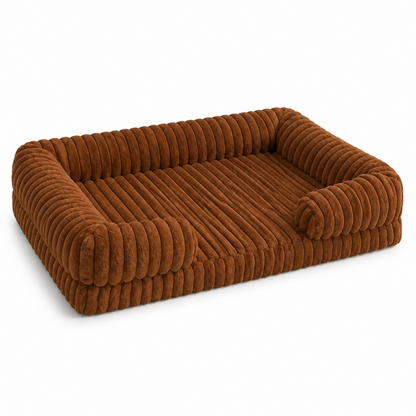CuddleCloud™ Large and Small Plush Bolster Dog Bed