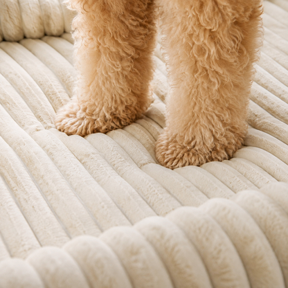 CuddleCloud™ Large and Small Plush Bolster Dog Bed