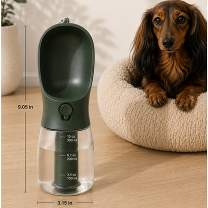 PupVoyage™ 3-in-1 Portable Dog Water Bottle with Food & Waste Bag Storage
