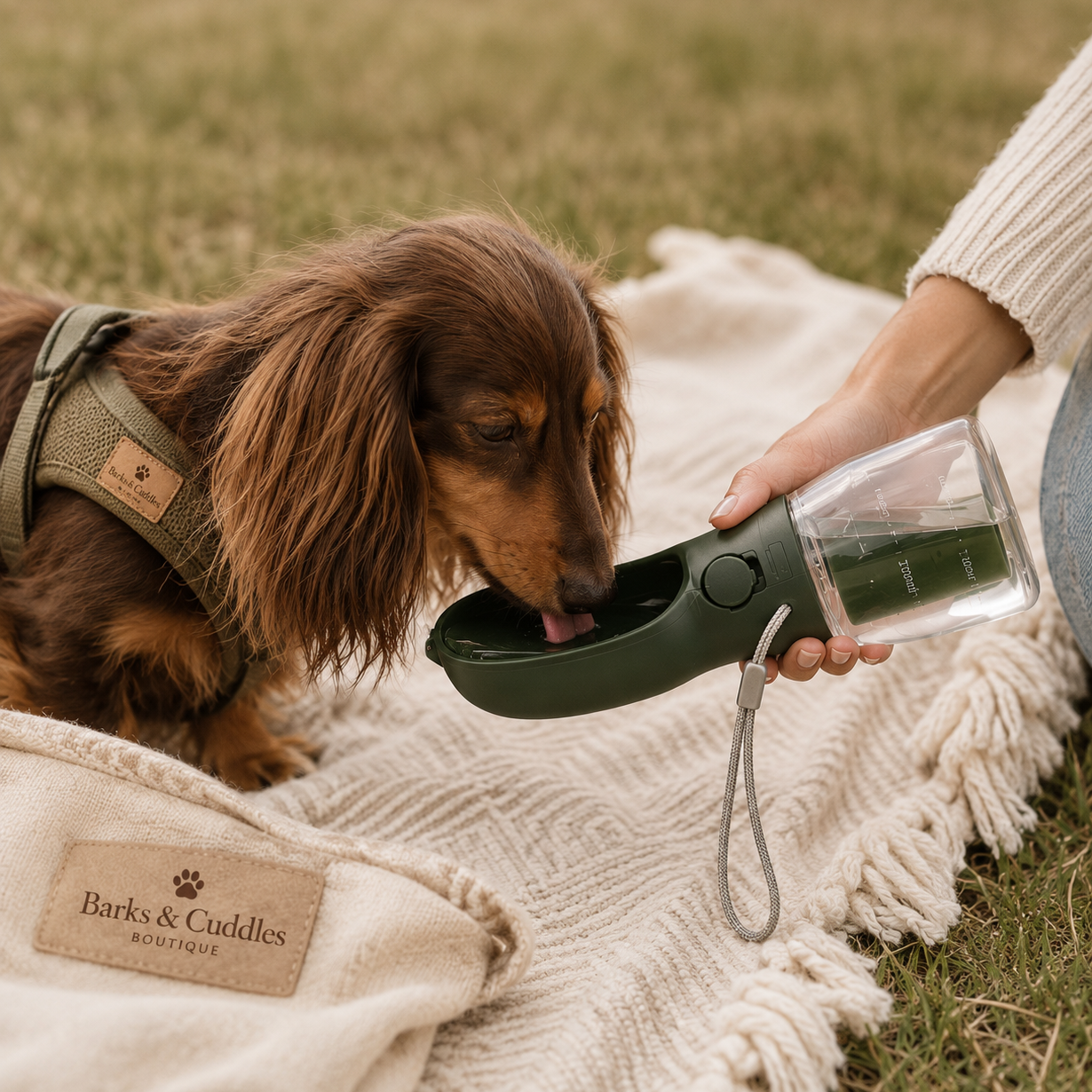 PupVoyage™ 3-in-1 Portable Dog Water Bottle with Food & Waste Bag Storage