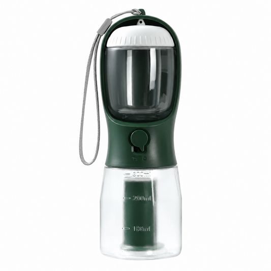 PupVoyage™ 3-in-1 Portable Dog Water Bottle with Food & Waste Bag Storage