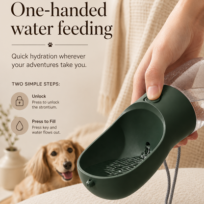 PupVoyage™ 3-in-1 Portable Dog Water Bottle with Food & Waste Bag Storage