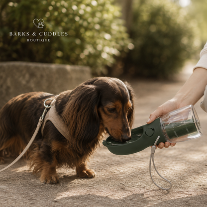 PupVoyage™ 3-in-1 Portable Dog Water Bottle with Food & Waste Bag Storage