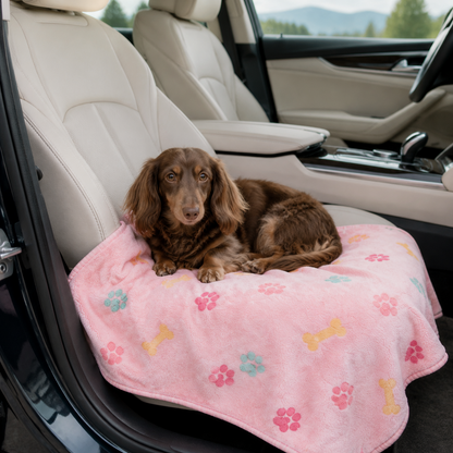 SnugglePaw™ Soft Fleece Dog & Cat Blanket – Pet Bed, Couch, Crate &Car Cover