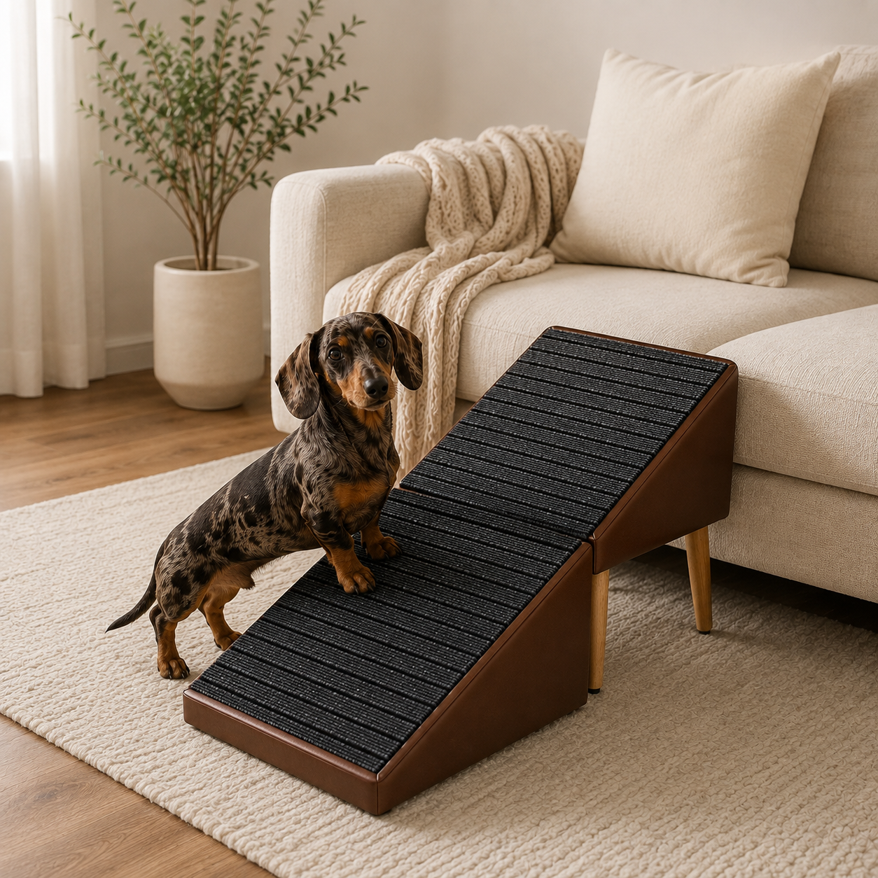CozyClimb™ 3-in-1 Dog Ramp & Storage Ottoman