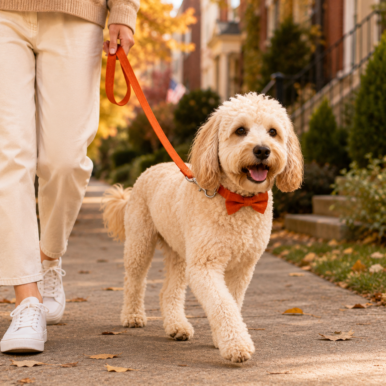 Walkwear™  Limited Edition Pumpkin Spice Dog Collar, Leash & Bow Tie Set