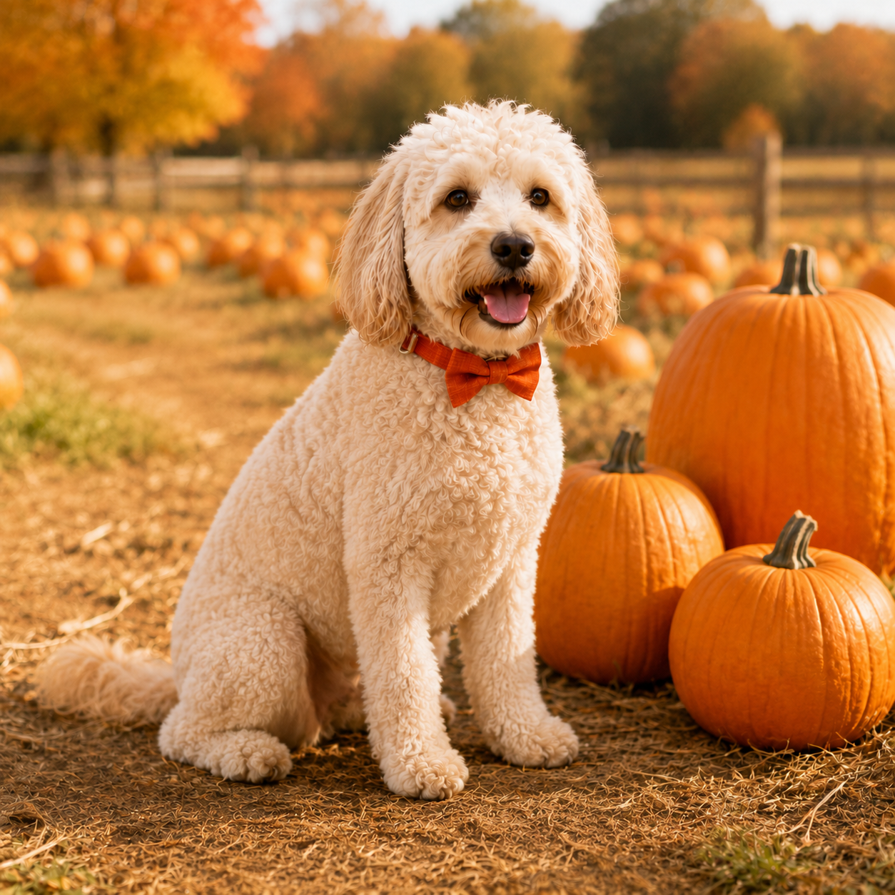 Walkwear™  Limited Edition Pumpkin Spice Dog Collar, Leash & Bow Tie Set