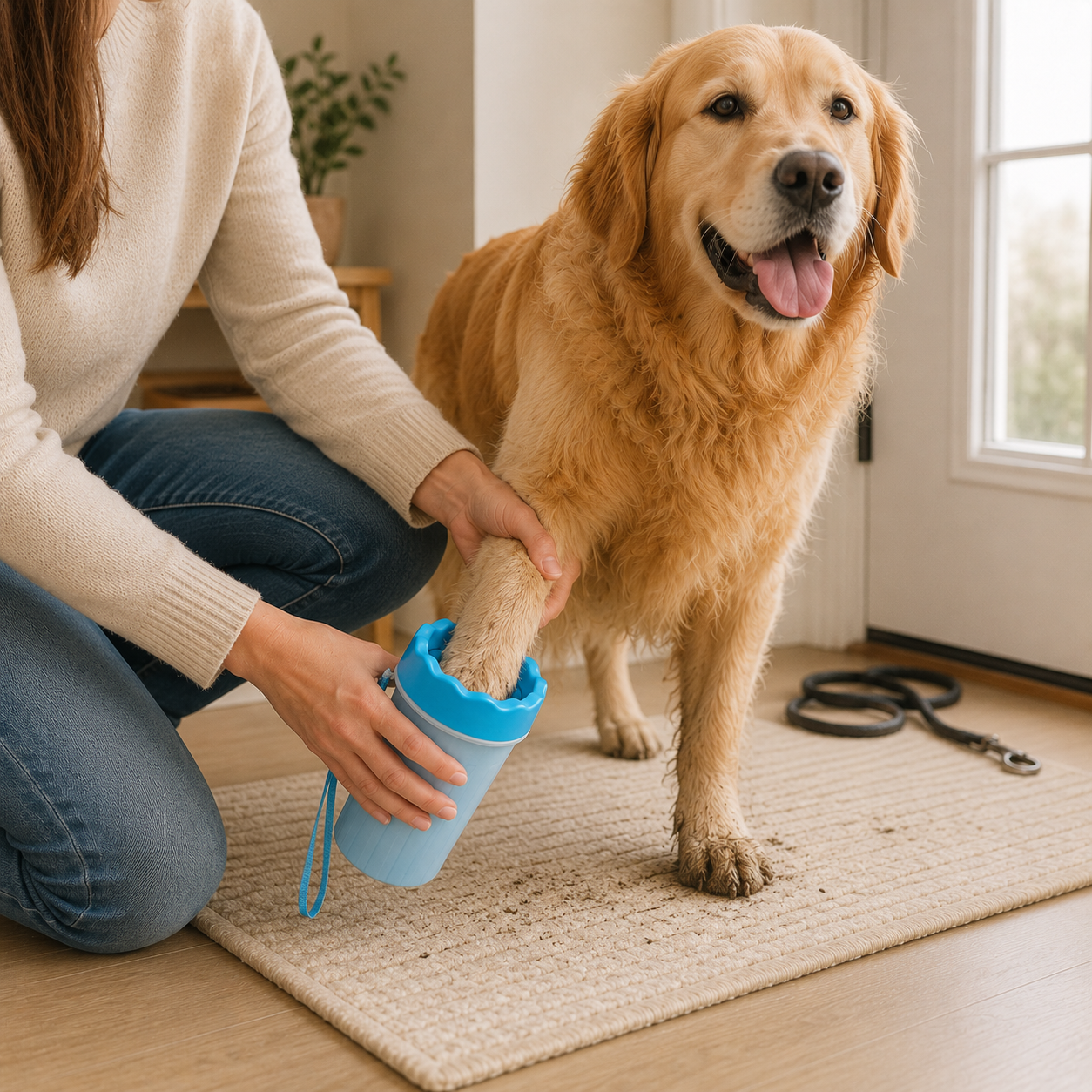 Portable Dog Paw Cleaner Cup & Silicone Grooming Kit for Muddy Paws