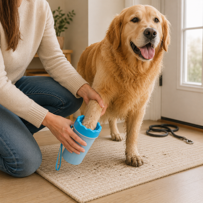 Portable Dog Paw Cleaner Cup & Silicone Grooming Kit for Muddy Paws