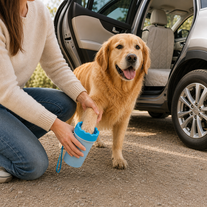 Portable Dog Paw Cleaner Cup & Silicone Grooming Kit for Muddy Paws