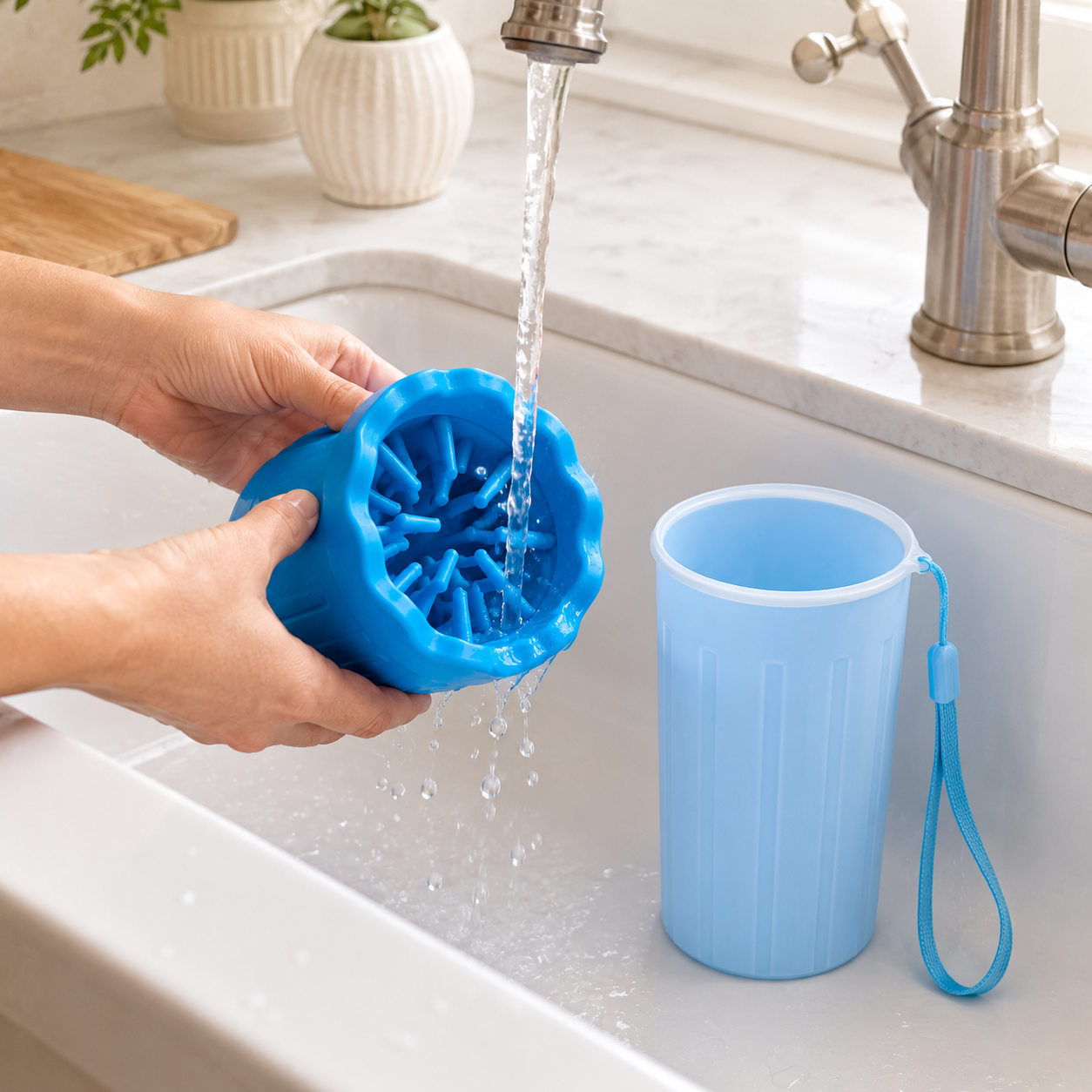 Portable Dog Paw Cleaner Cup & Silicone Grooming Kit for Muddy Paws
