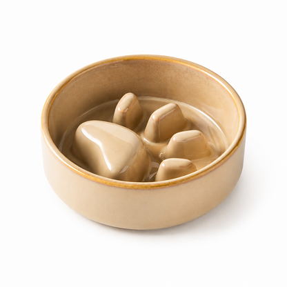 Pawtery™ Ceramic Slow Feeder Dog Bowl with Optional Wooden Stand