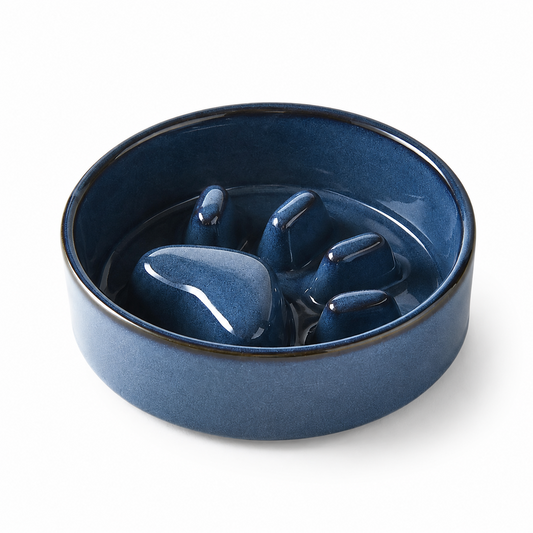 Pawtery™ Ceramic Slow Feeder Dog Bowl with Optional Wooden Stand