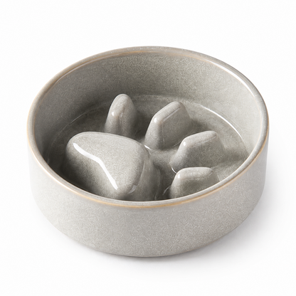 Pawtery™ Ceramic Slow Feeder Dog Bowl with Optional Wooden Stand