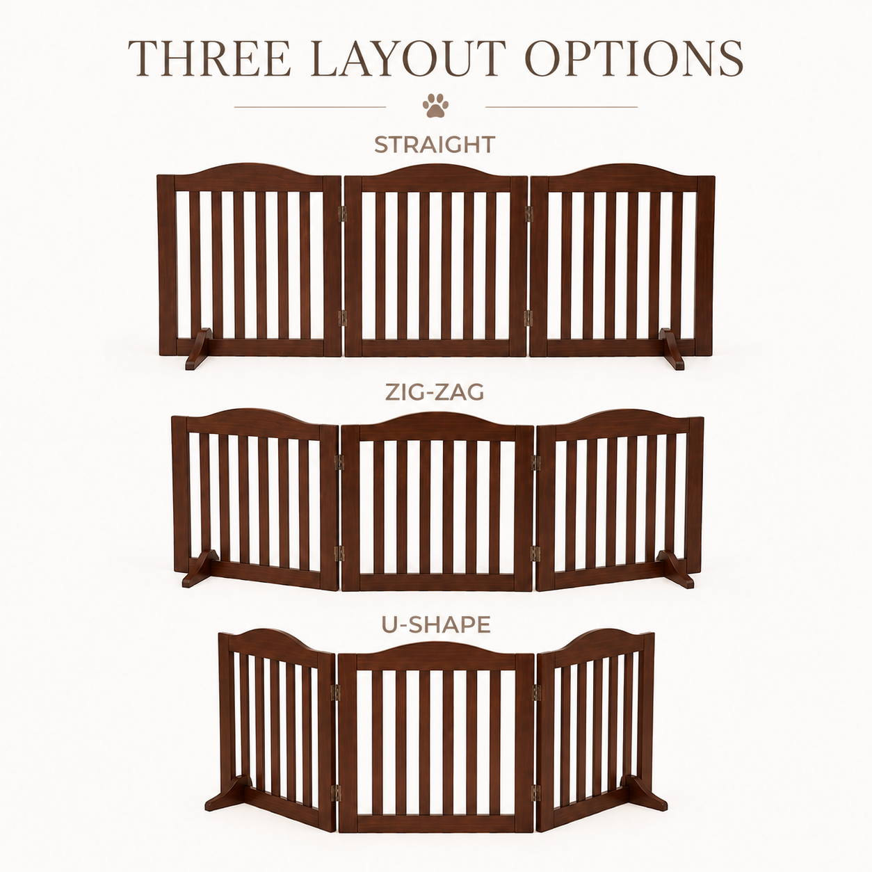HavenGate™ Freestanding Wooden Dog Gate | Foldable Indoor Pet Gate