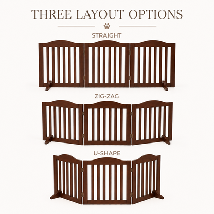 HavenGate™ Freestanding Wooden Dog Gate | Foldable Indoor Pet Gate