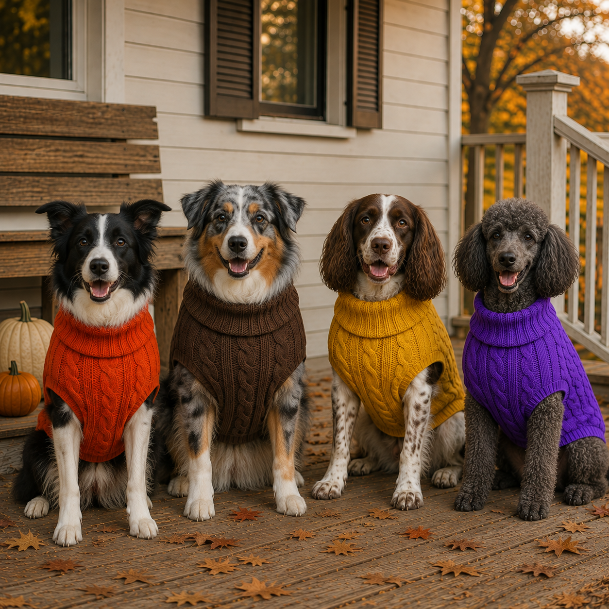 CozyKnit™ Fall Cable-Knit Dog Sweater – Warm Autumn Pullover for Small, Medium, Large Dogs
