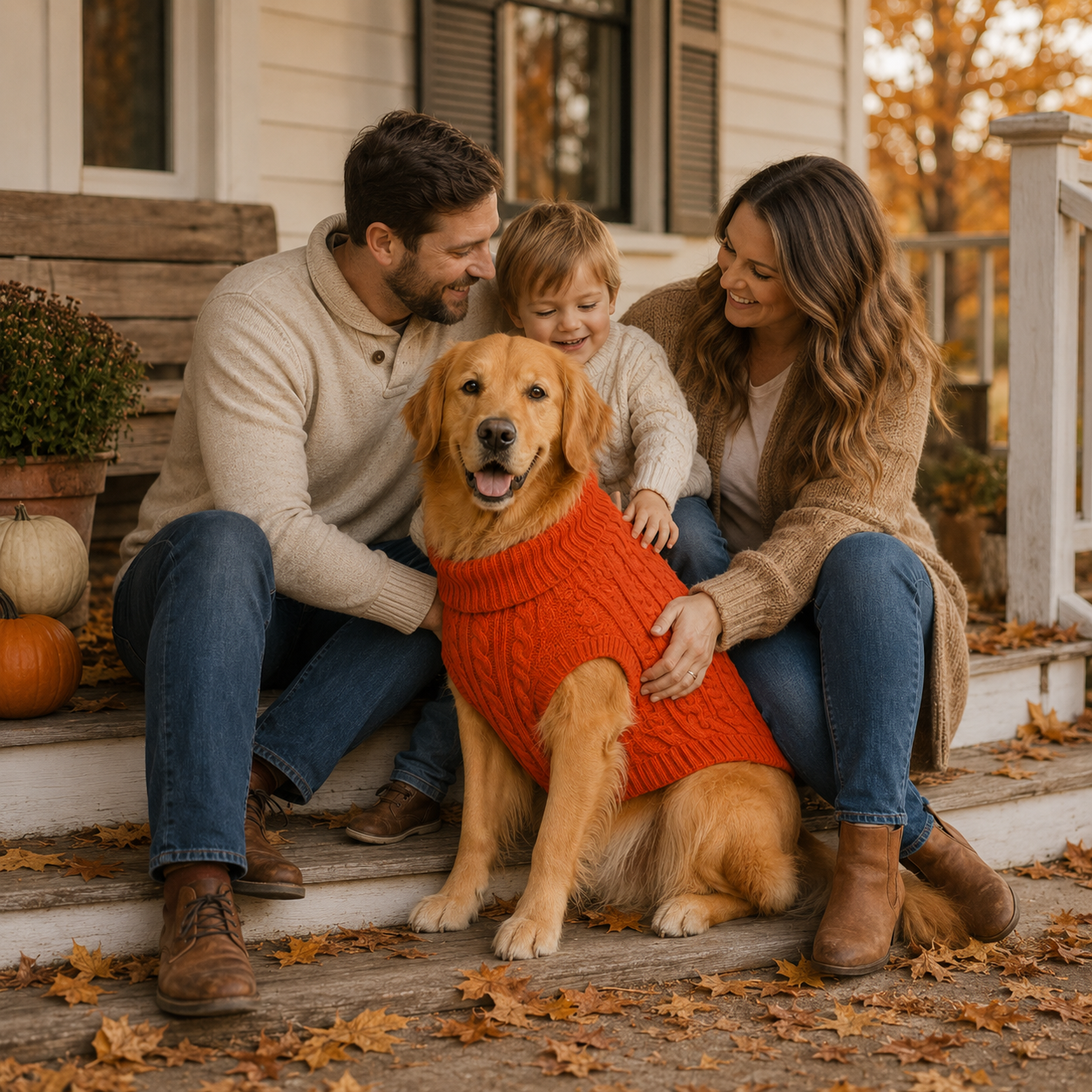 CozyKnit™ Fall Cable-Knit Dog Sweater – Warm Autumn Pullover for Small, Medium, Large Dogs