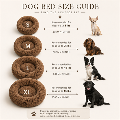 The SuperCuddler™ Washable Fluffy Dog Donut Bed for Small, Medium & Large Dogs Up to 80 Pounds
