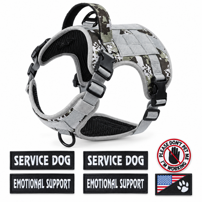 SupportPaw™ Tactical No-Pull Service Dog Harness with 6 Removable Patches