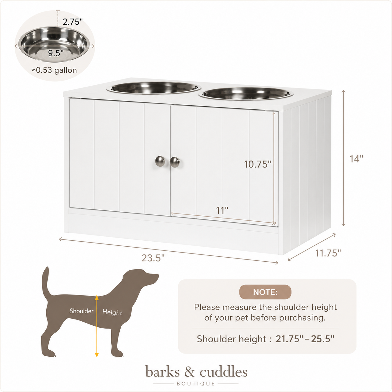 The PantryPaws™ Elevated Dog Feeding Station with Storage Cabinet